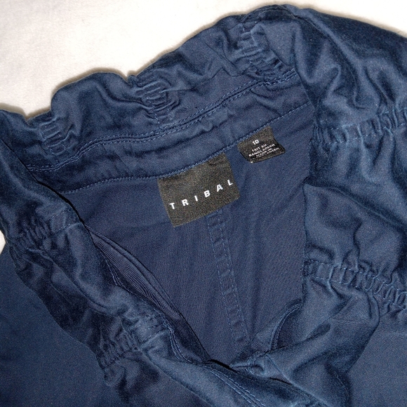 Tribal Navy 3/4 Sleeve Button Front Utility Jacket size 10 - Picture 3 of 10